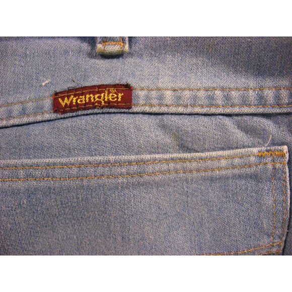 Wrangler Vintage CUTOFF JEAN SHORTS Cut Off W 40 MEASURED Blue Denim - Picture 5 of 8